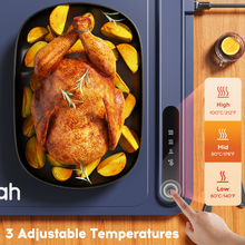 Load image into Gallery viewer, Food Warming Mat, Voriah Electric Warming Tray, Silicone Warming Mat for Food, Heating Mat for Food with 3 Adjustable Temperature 3 Hours Timing, Versatile Food Warmers for Parties Buffets(Dark Blue)
