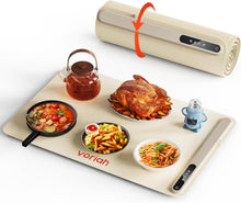 Load image into Gallery viewer, Voriah Electric Warming Tray-Foldable Food Warmer, Hot Plate for Buffet with 3 Modes Temperature, Shut-Off, Warming Mat for Family Gatherings, Sabbath, Holidays, Countertop,Parties,Everyday Use