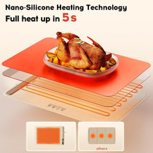 Load image into Gallery viewer, Voriah Electric Warming Tray-Foldable Food Warmer, Hot Plate for Buffet with 3 Modes Temperature, Shut-Off, Warming Mat for Family Gatherings, Sabbath, Holidays, Countertop,Parties,Everyday Use