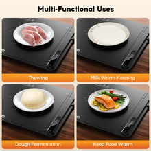 Load image into Gallery viewer, Food Warming Mat, Voriah Electric Warming Tray, Silicone Warming Mat for Food, Heating Mat for Food with 3 Adjustable Temperature 3 Hours Timing, Versatile Food Warmers for Parties Buffets(Black)