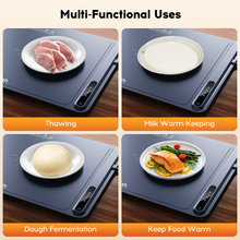 Load image into Gallery viewer, Food Warming Mat, Voriah Electric Warming Tray, Silicone Warming Mat for Food, Heating Mat for Food with 3 Adjustable Temperature 3 Hours Timing, Versatile Food Warmers for Parties Buffets(Dark Blue)