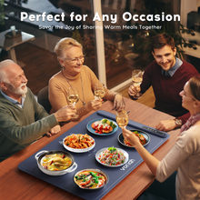 Load image into Gallery viewer, Food Warming Mat, Voriah Electric Warming Tray, Silicone Warming Mat for Food, Heating Mat for Food with 3 Adjustable Temperature 3 Hours Timing, Versatile Food Warmers for Parties Buffets(Dark Blue)