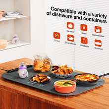 Load image into Gallery viewer, Food Warming Mat, Voriah Electric Warming Tray, Silicone Warming Mat for Food, Heating Mat for Food with 8 Adjustable Temperature 8 Hours Timing, Versatile Food Warmers for Parties Buffets