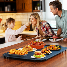 Load image into Gallery viewer, Food Warming Mat, Voriah Electric Warming Tray, Silicone Warming Mat for Food, Heating Mat for Food with 8 Adjustable Temperature 8 Hours Timing, Versatile Food Warmers for Parties Buffets(Dark Blue)
