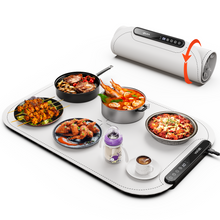 Load image into Gallery viewer, Food Warming Mat, Voriah Electric Warming Tray, Silicone Warming Mat for Food, Heating Mat for Food with 8 Adjustable Temperature 8 Hours Timing, Versatile Food Warmers for Parties Buffets(White)