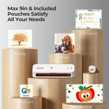 Load image into Gallery viewer, VORIAH Laminator, A4 Laminator Machine with Laminating Sheets, 9 inches Laminating Machine, Quick Warm-Up, Paper Trimmer, Corner Rounder, Personal Laminator for Teacher/Home/School/Office